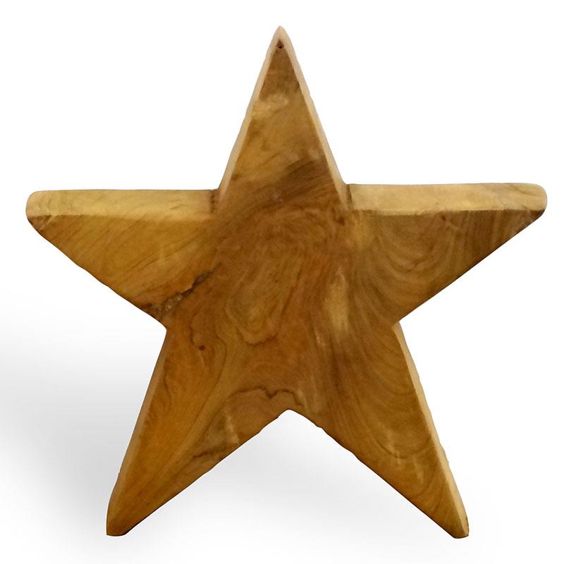 Étoile en teck petite - env. 20 cm de haut