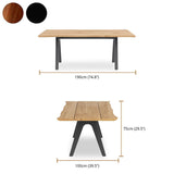 Table Stor Tree Edge 190 x 95-105 x 75 cm en teck avec cadre en aluminium ou en teck