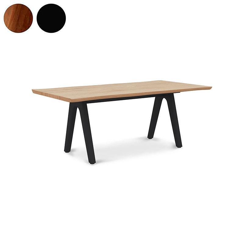 Table Stor Tree Edge 190 x 95-105 x 75 cm en teck avec cadre en aluminium ou en teck