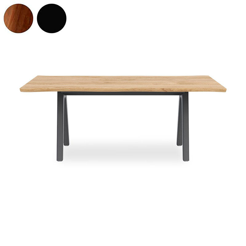 Table Stor Tree Edge 190 x 95-105 x 75 cm en teck avec cadre en aluminium ou en teck