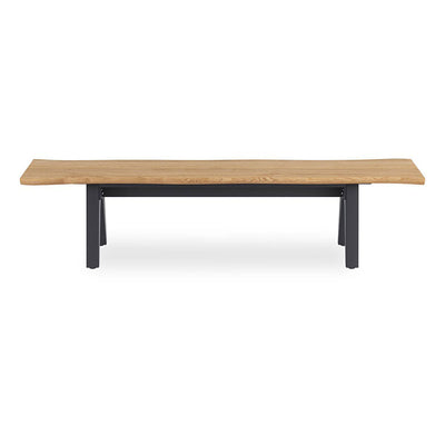 Stor Baumkantenbank 190 x 43-47 x 45 cm Teak mit Aluminium-oder Teakgestell