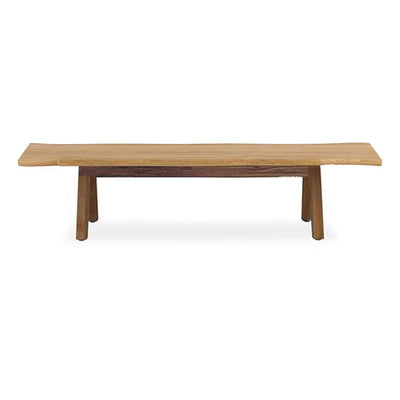 Stor Baumkantenbank 190 x 43-47 x 45 cm Teak mit Aluminium-oder Teakgestell