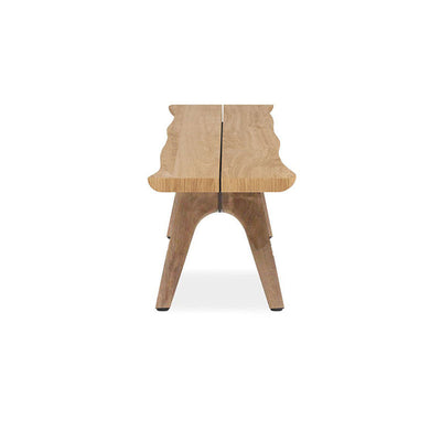 Stor Baumkantenbank 190 x 43-47 x 45 cm Teak mit Aluminium-oder Teakgestell