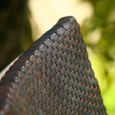 Chaise empilable Florence en osier avec acier inoxydable et teck