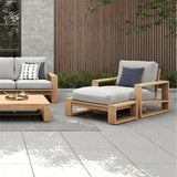 Tabouret de salon/pouf rembourré Trent SunProof - 1 coussin d'assise