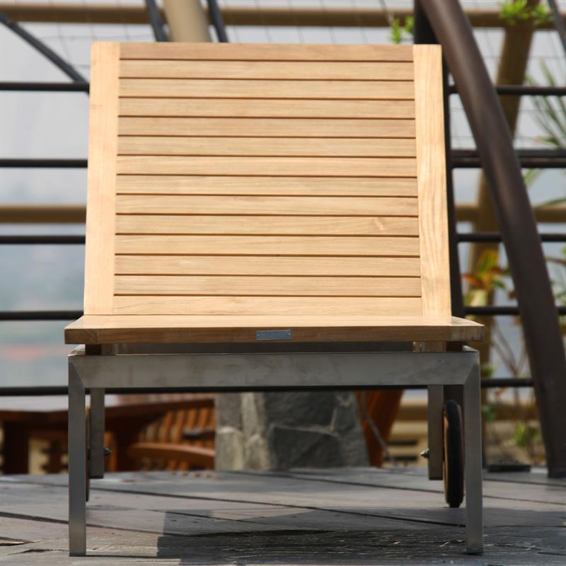 Ensemble de chaises longues Moselle composé d'une chaise longue Moselle et d'un coussin de chaise longue en tissu Sunproof