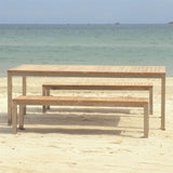 Florence dining table 210 x 90 x 76cm - Certified Teak GRADE A + stainless steel frame
