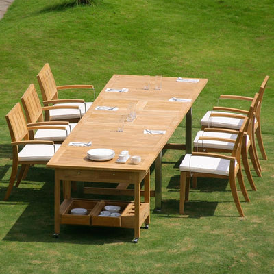 Desserte en teck 100x65x75 cm assortie aux tables Elegance et Moselle