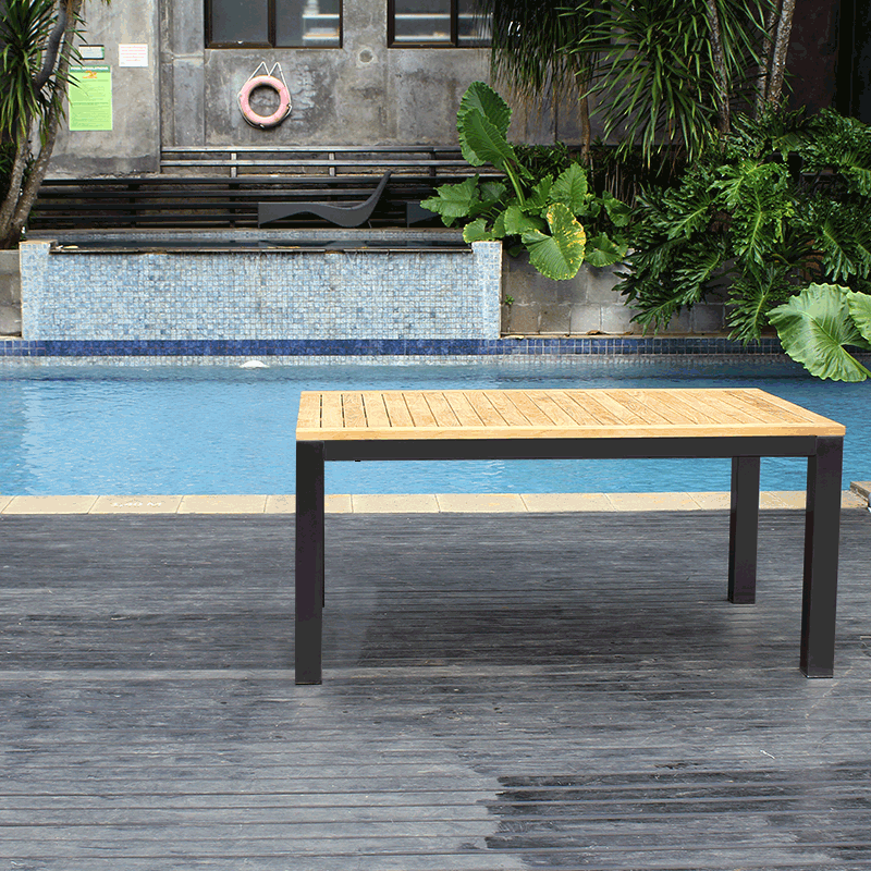 Florence aluminum front extending table 230/160x100x77 cm Certified Teak GRADE A with aluminum frame