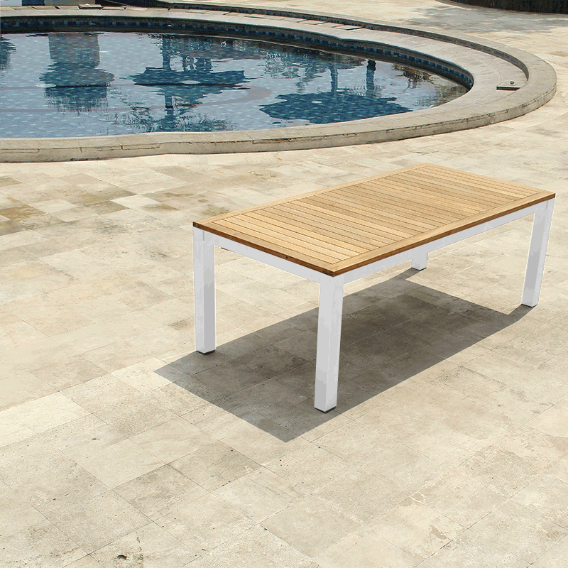 Florence aluminum front extending table 310/210x100x77 cm Certified Teak GRADE A with aluminum frame