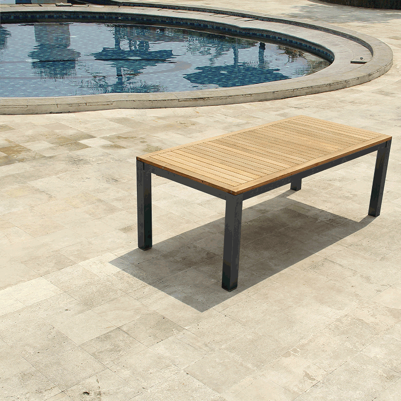 Florence aluminum front extending table 310/210x100x77 cm Certified Teak GRADE A with aluminum frame