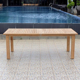Table double extensible Verdon 320/265/210x100x76 cm - Teck certifié GRADE A + ferrures inox