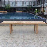 Table double extensible Verdon 320/265/210x100x76 cm - Teck certifié GRADE A + ferrures inox