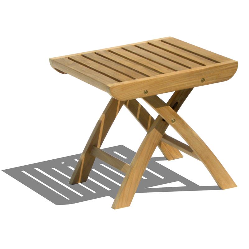 Trent Fußschemel 49 x 46 x 44,5 cm - Zertifiziertes Premium Teakholz GRADE A + Messingbeschläge