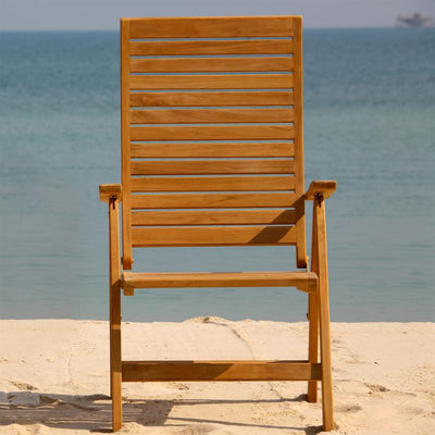 Chaise à dossier haut Trent - teck certifié GRADE A + ferrures en laiton