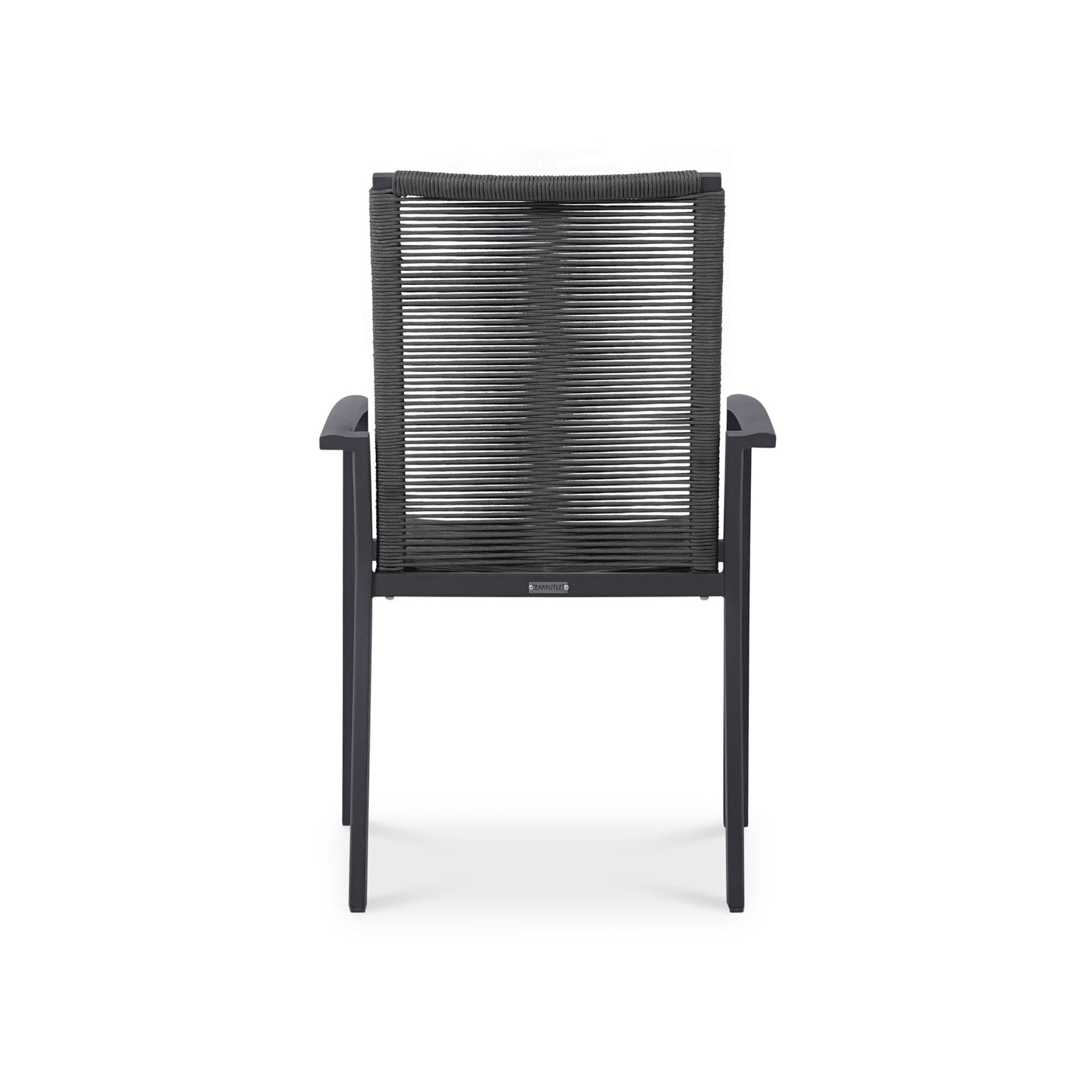 Chaise empilable Yuma avec dossier haut, corde résistante aux intempéries + revêtement en poudre d'aluminium