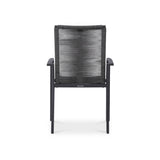Chaise empilable Yuma avec dossier haut, corde résistante aux intempéries + revêtement en poudre d'aluminium