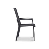 Chaise empilable Yuma avec dossier haut, corde résistante aux intempéries + revêtement en poudre d'aluminium