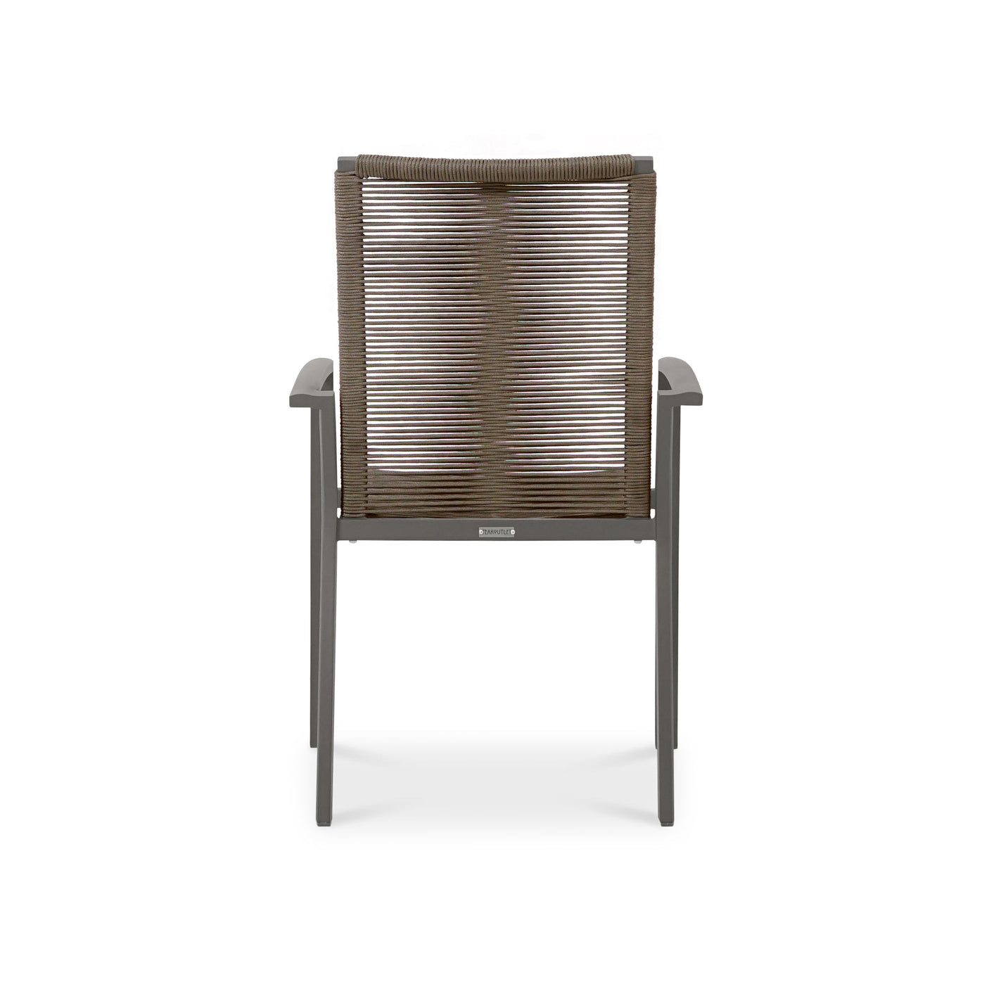 Chaise empilable Yuma avec dossier haut, corde résistante aux intempéries + revêtement en poudre d'aluminium