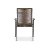 Chaise empilable Yuma avec dossier haut, corde résistante aux intempéries + revêtement en poudre d'aluminium