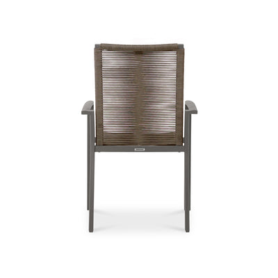 Yuma stacking chair with high backrest weatherproof rope + aluminum powder-coated