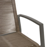 Chaise empilable Yuma avec dossier haut, corde résistante aux intempéries + revêtement en poudre d'aluminium