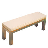 Banc de jardin Zilart sans dossier 140x45 cm - Teck GRADE A NATUREL brossé + structure en acier inoxydable