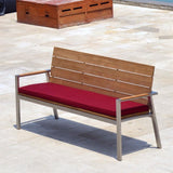 Zilart Gartenbank mit Rücken-+ Armlehne 190 - Vintage Teak gebürstet + Edelstahlgestell