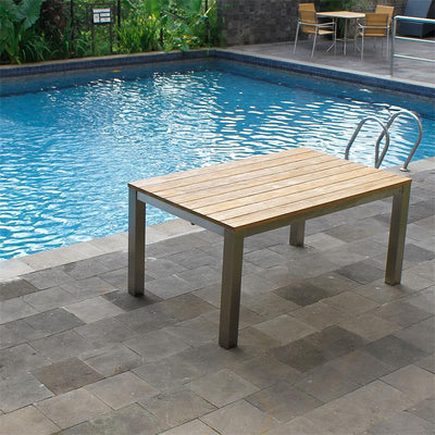 Ensemble de table à rallonge frontale Zilart Teck Naturel 230 composé d'une table à rallonge frontale Zilart 230/160 x 100 et de chaises empilables Zilart