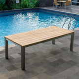 Zilart front extending table 230/160 x 100 x 77 cm teak GRADE A brushed + stainless steel frame