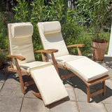 Elegance Deckchair 2er Set bestehend aus 2 Elegance Deckchair und 2 Auflagen in Nagata mit Nackenkissen